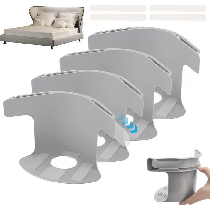 4X Bloque Drap HousseAttaches Universelles Pour Drap De LitFixation Housse De Matelas Anti-DérapantSangle De Coin Pour To[EC130]