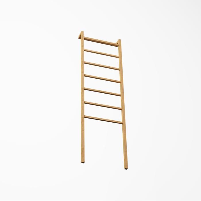 SENVIRO Échelle porte-serviettes en bambou naturel 50 x 22 9 x 172 7 cm 7 barreaux sans perçage à poser style scandinave