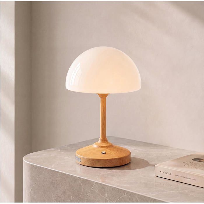 Lampe De Bureau Rechargeable Sans Fil En Bois De[LL580]