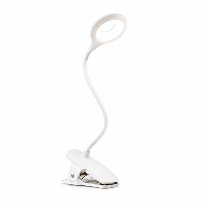 Lampe de Bureau LED à Pince-Modèle rechargeable-Sans Scintillement-3 températures de couleur-pour Étude Lecture Chambre-Blanc/40cm
