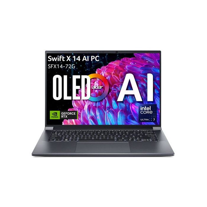 PC Portable Acer Swift SFX14-72G-70QA 14.5 OLED 120 Hz Copilot+ Intel® Core Ultra 7 32 Go RAM 1 To SSD Gris
