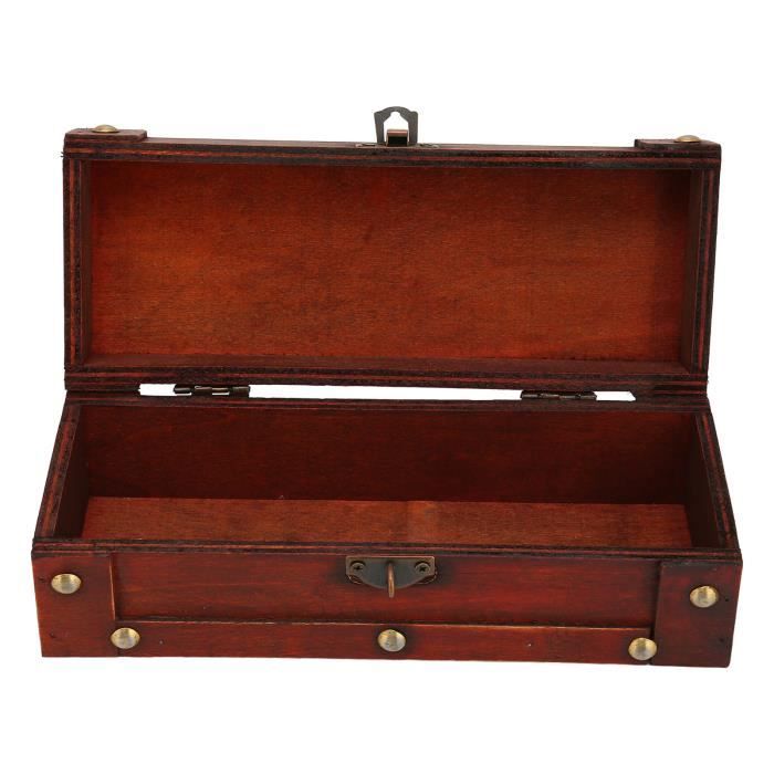 Boîte à Bijoux En Bois Vintage Coffre Au Trésor Grande Taille - Organisateur Rangement Livres Et Bijoux Style Chinois