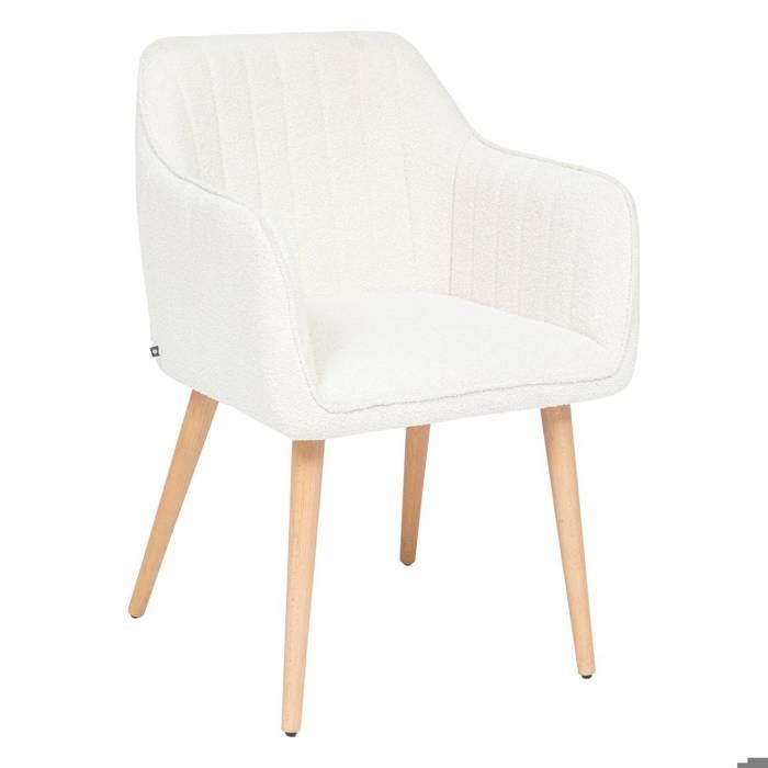 Fauteuil à dîner Visoca bouclette blanc - Atmosphera Créateur dintérieur