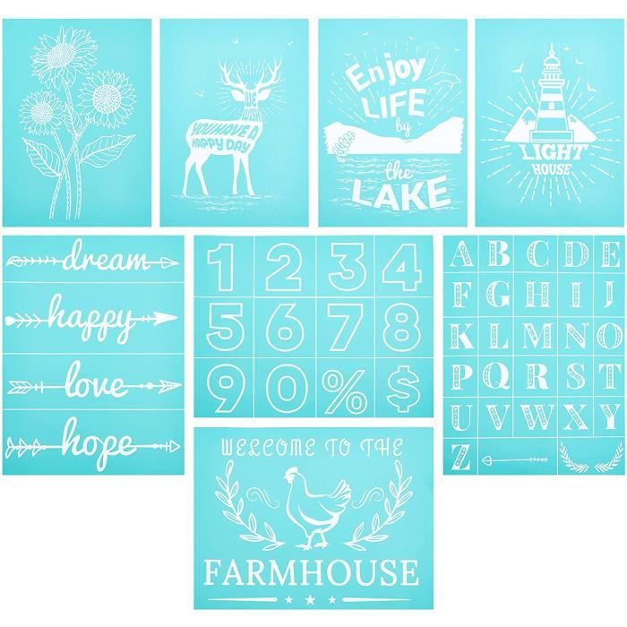 OLYCRAFT 2Pcs 28x22cm Pochoir De Sérigraphie Auto-adhésif