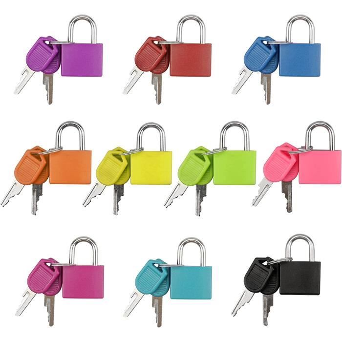 Serrures de Valise avec Clés, 2 Pièces Cadenas en Métal Cadenas à Bagages Petit Cadenas à Clé Mini Serrures à Bagages pour Diary Sac de Voyage Armoires de Classement