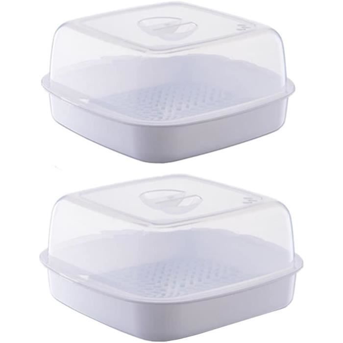 Couvercle Anti-Éclaboussures Micro-Ondes Pliable Avec Poignée - Nouveau Style Couvercle Alimentaire Avec Panier De Vidange Évidé Rouge 6Pcs