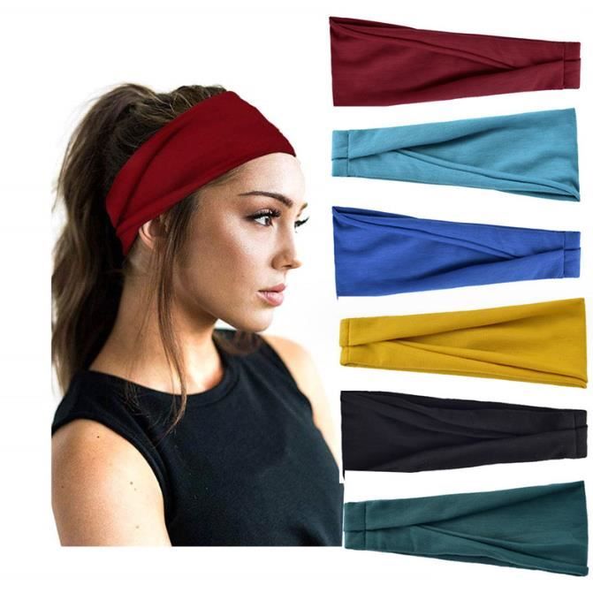Bandeaux de Yoga, Headbands Élastique Sports Bandeau Cheveux, 4Pcs