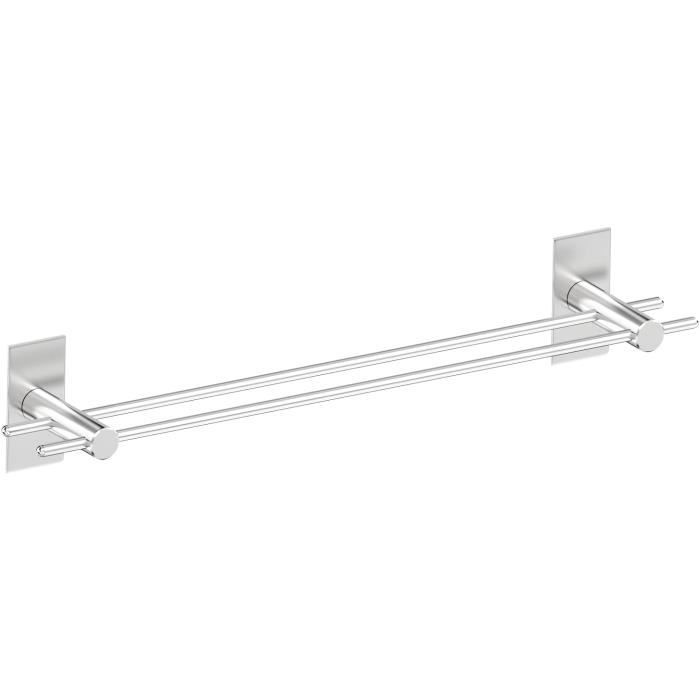 Porte-serviettes Mural 4 Barres Réglable – Acier Inoxydable Chromé, Finition Argent