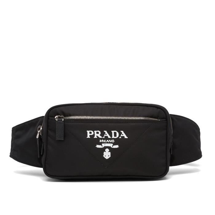 PRADA Sac banane en cuir et nylon noir Prada homme 2VL977 2D0P F0002 V WTO21 12.5 4.5 Cdiscount Bagagerie Maroquinerie