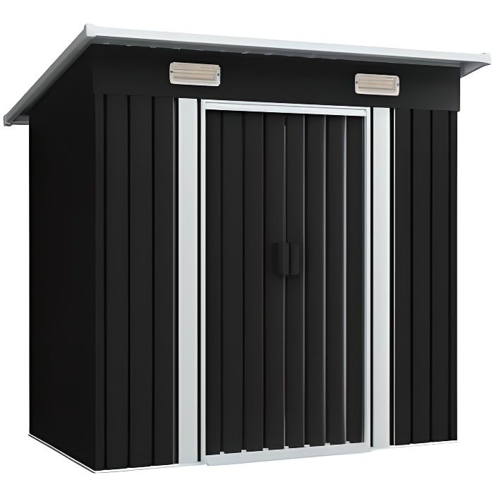 Abri de jardin en métal 198m² - 2 portes - Anthracite - YNJ