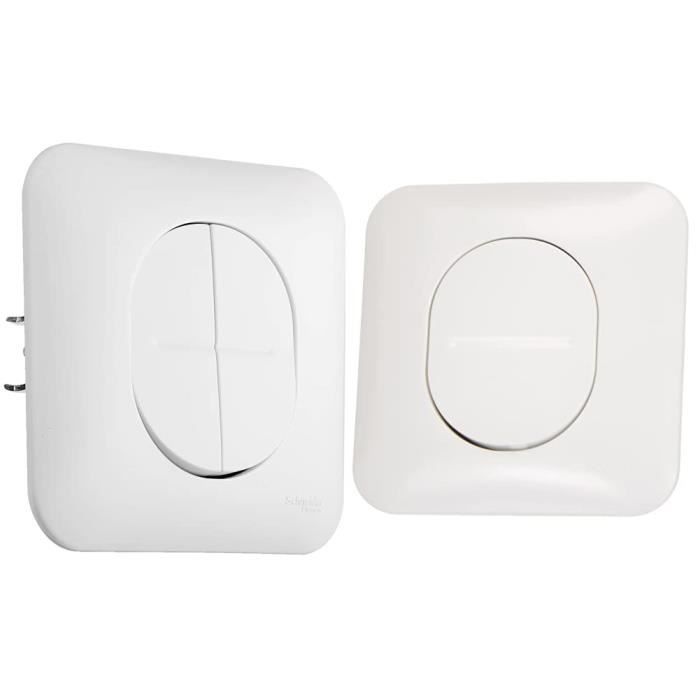 Schneider Electric S260263 – Interruttore Singolo Luminoso Ovalis, 10A 250V, Facile Installazione, Colore Bianco, Certificato NF