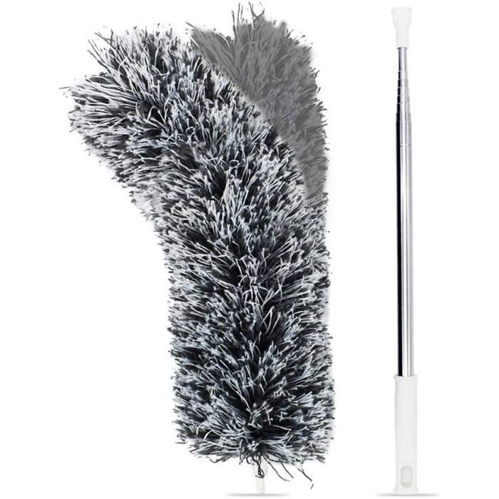 Plumeau Télescopique OFFCUP - Microfibre Lavable, Poignée Acier Inoxydable | Longueur 243cm - Pour Maison Et Voiture