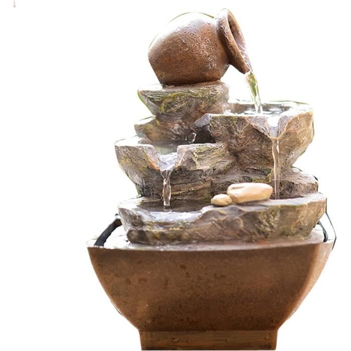 Fontaine D'intérieur De Table Avec Brumisateur – Décoration Feng Shui, Bonsaï – Résine, 30x20x30cm, 220V