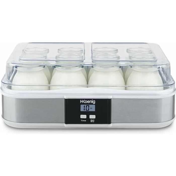 H.KOENIG ELY120+YPO12 - yaourtière et lot de 12 pots à yaourt en verre supplémentaire