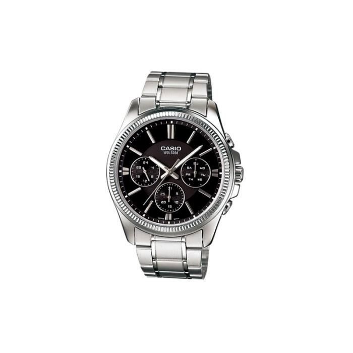 Montre - CASIO - MTP-1375D-1 - Chronographe - Étanchéité 5 ATM - Acier inoxydable