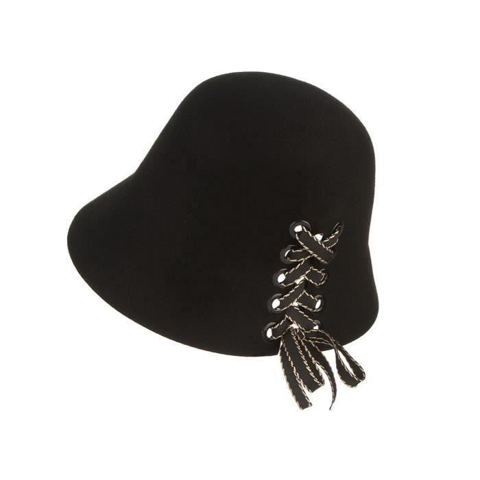 Chapeau Feutre Noir Femme Cdiscount