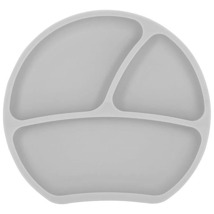 vaisselle pour enfant Kindsgut assiette ventouse pour bébé en silicone avec compartiments bleu aqua 