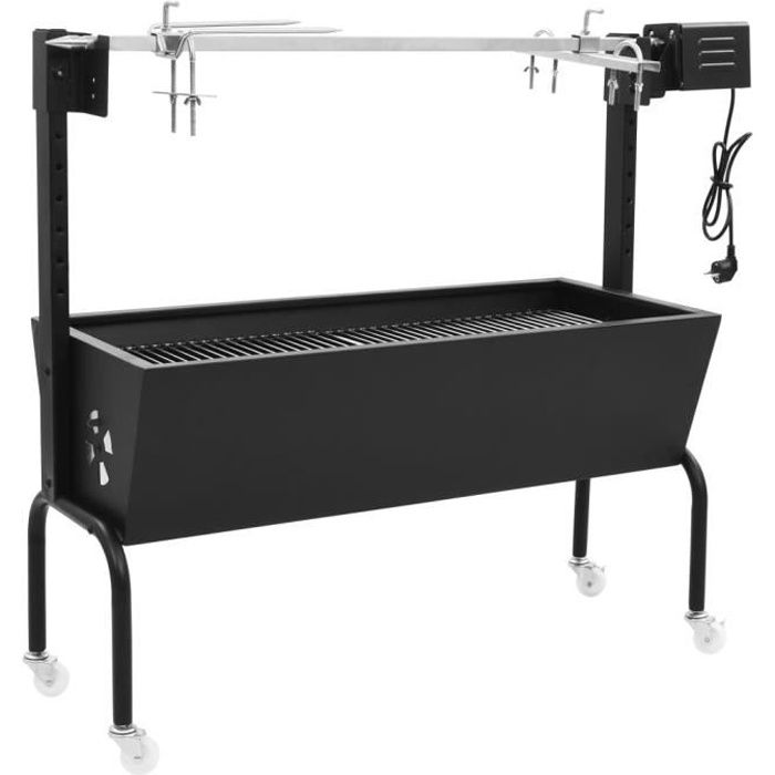 Rôtissoire pour Barbecue vidaXL 49326 Electrique Acier inoxydable Hauteur réglable