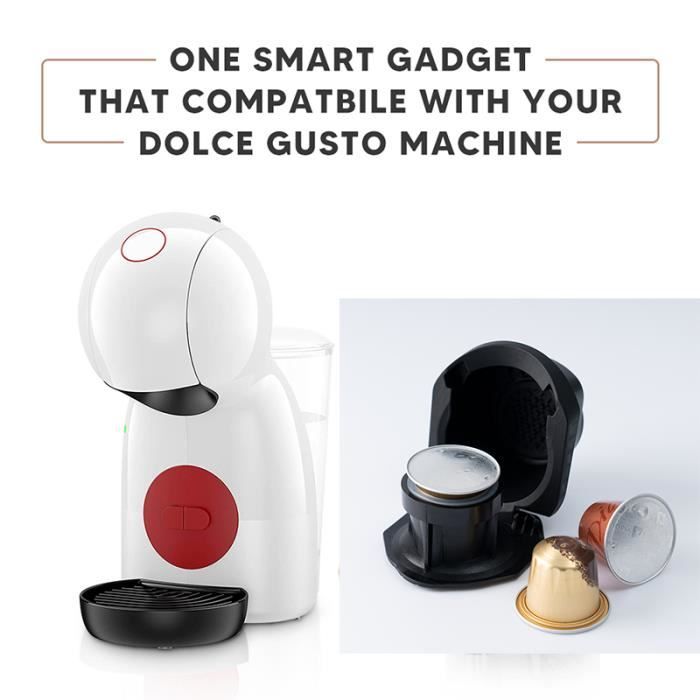 Adaptateur De Capsules Réutilisable Pour Machines Nespresso Compatible Dolce Gusto - En Acier Inoxydable Et PP Permettre Capsules Différentes Marques