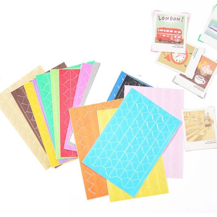 240 Coins Photos Autocollants Kraft Noir – 10 Feuilles Pour Album Photo, Scrapbooking & DIY Vintage