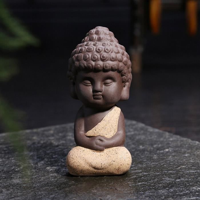 Figurines Moine Bouddha Résine - Lot De 4 | Décoration Bureau Maison Cadeau