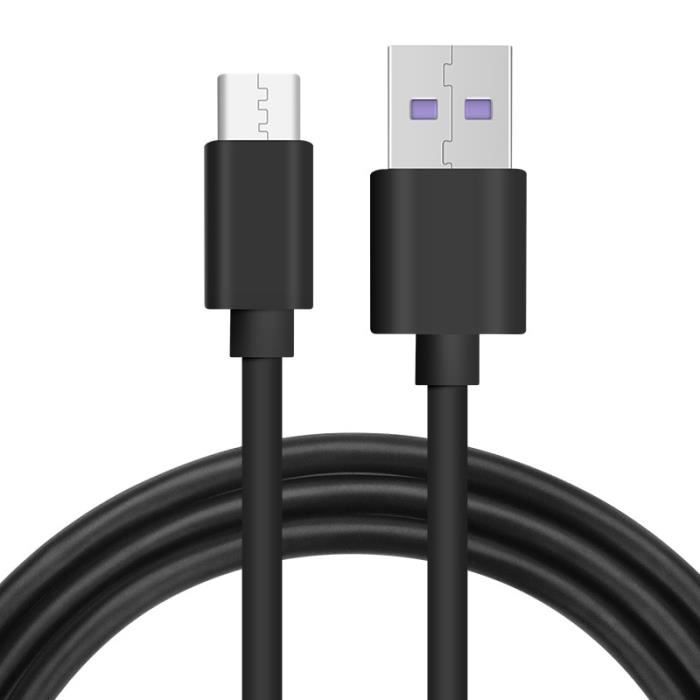 Câble De Recharge USB Type C Pour Huawei P20 - 1 Mètre Noir - Marque NOVAGO - Neuf Sous Emballage