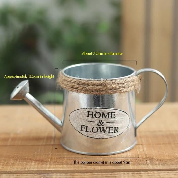 Seau De Fleurs Vintage En Métal Avec Poignée En Fer Pour Arrosoir - Décoration De Jardin - Seau à Fleurs Vintage En Métal Avec Poignée - Petit Pour Extérieur Et Intérieur