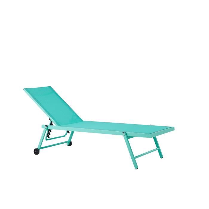 Transat - BELIANI - PORTOFINO - Dossier réglable en 5 positions - Aluminium - Turquoise