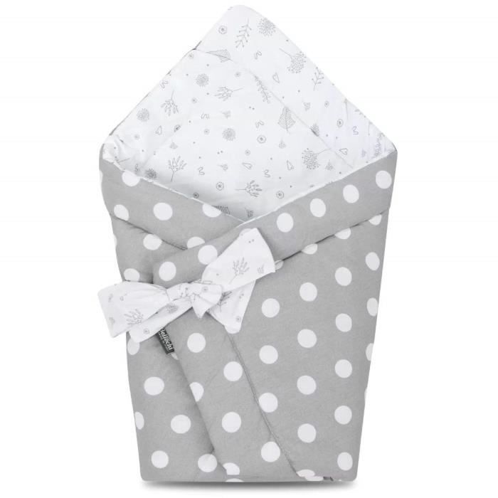 Bellochi Nid D'Ange Bébé Réversible Minky Rose - Couverture Enveloppante Coton Hypoallergénique 75x75 Cm