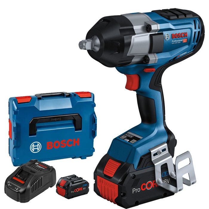 Boulonneuse 18V GDS 18V-1000 Professional + 2 batteries Procore 8 Ah + chargeur + L-Boxx 136 - BOSCH - 06019J8302