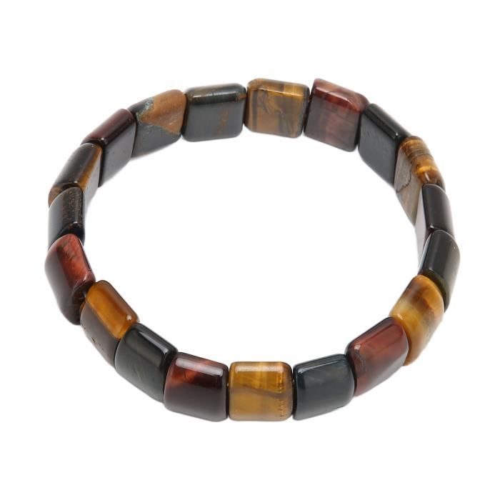 Bracelet En Perles De Pierres Naturelles - Élastique, Mixte - Taille Ajustable 16,5 à 20,5 Cm - 8 Mm