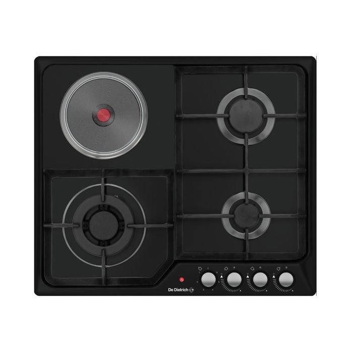 Plaque Gaz + électrique DE DIETRICH 4 Feux 51 / 60cm DPE3601BM