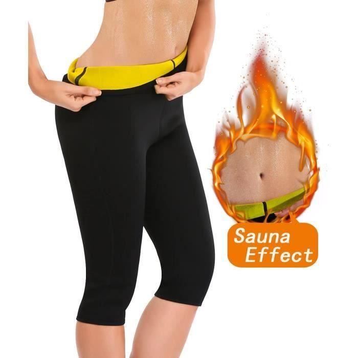 Femme Minceur Legging de Sudation de Sport Pantalon Fitness Pantacourt Yoga  Short Sauna d'Entraînement Perte de Poids -xxxl