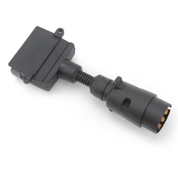 Karriter Prise Remorque 7 Broches 12V Mâle + Femelle - Pour Camping-car Et Attelages - Noir