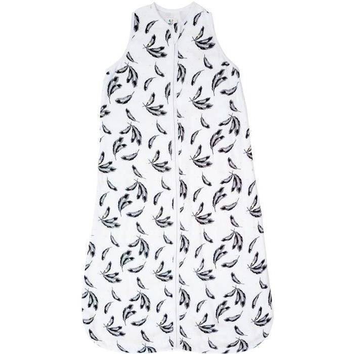 Gigoteuse d'été Plumes - blanc et noir - 6-24 mois / 90 cm