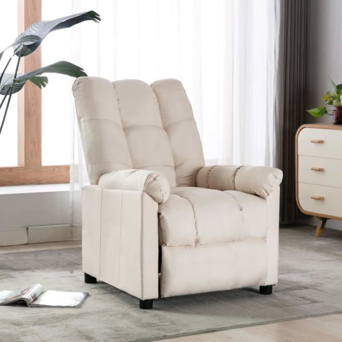 BAO ♪ Fauteuil inclinable Crème Tissu 74 x 99 x 102 cm
