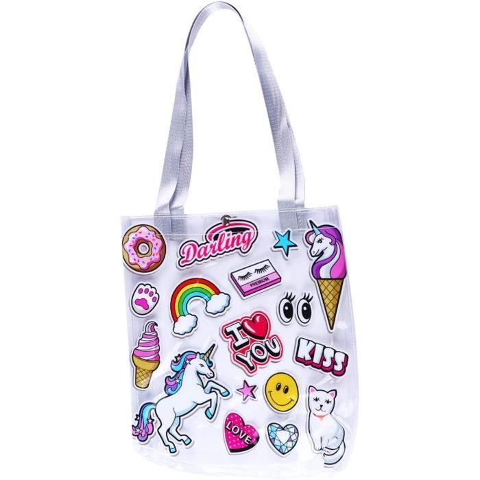 Grand sac fourre-tout transparent, imperméable approuvé par les stades, sac à main confortable à bandoulière transparente sans poids, sac à main