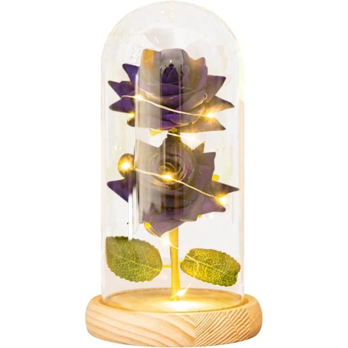 Rose de fête des mères pour maman, rose galaxie éternelle en...Cadeaux de roses pour la fête des mères pour maman, rose en verre...Rose Galaxie Éternelle sous Dôme de Verre avec Lumières