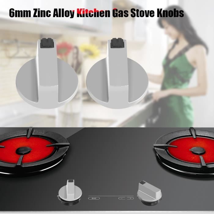 Boutons De Cuisinière Gaz - Lot De 4 - Noir Ø6mm - Pour Plaques Et Fours