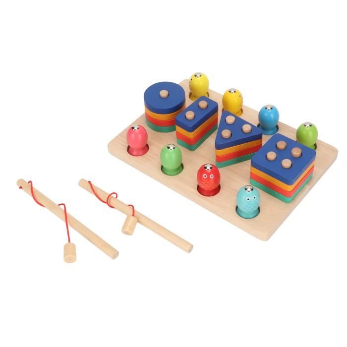 TISHITA Jouet Empilable de Tri en Forme de Bois pour Bébé, Empileur Géométrique, Blocs Colorés, Détection de Couleur A TISHITA Jouet Empilable de Tri en Forme de Bois pour Bébé, Empileur Géométrique, Blocs Colorés, Détection de Couleur A