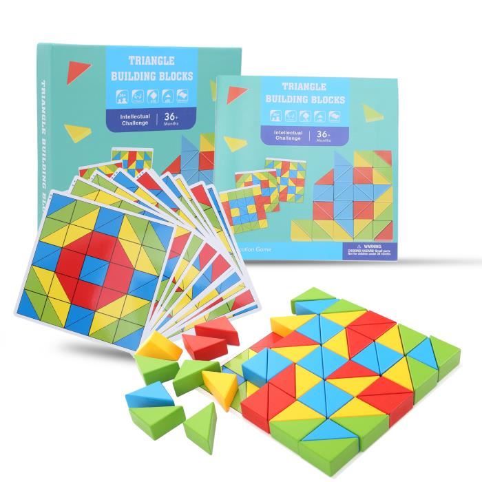 Garosa Blocs de puzzle Blocs de Construction Triangulaires en Bois ...
