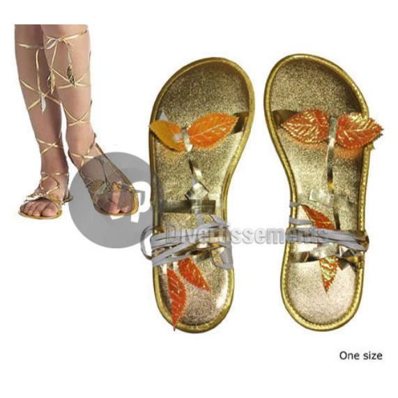 Fausses Sandales Romaines Adulte Déguise Toi - Taille Unique Marron Pour Costume Gladiateur Ou Empereur