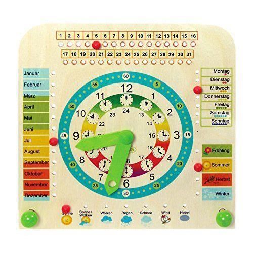 Horloge en Bois pour  Jouets d'apprentissage du Temps pour Tout-Petits  avec 48 Cartes,Apprentissage du Temps et des horloges - Cdiscount Jeux -  Jouets