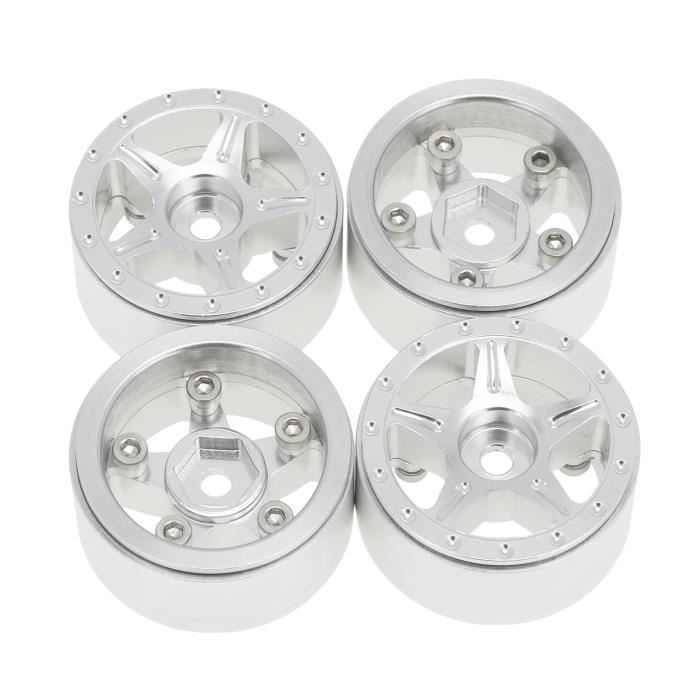 Zerone Moyeu de 1 4 pièces en métal 1.9 pouces jantes 10 moyeux à trous carrés pour AXIAL SCX10