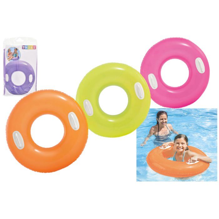 Intex Bouée Fun Summer 61 Cm - Pour Enfants 6-10 Ans - Coloris Aléatoire Parmi Plusieurs Motifs