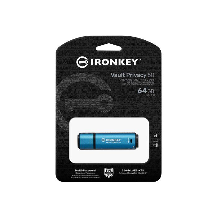Clé USB Kingston IronKey Vault Privacy 50 Series - 64 Go - Conformité TAA
