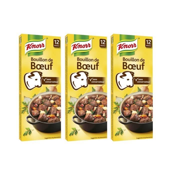 Lot de 3 Bouillon cube boeuf Knorr 120g Cdiscount Au quotidien