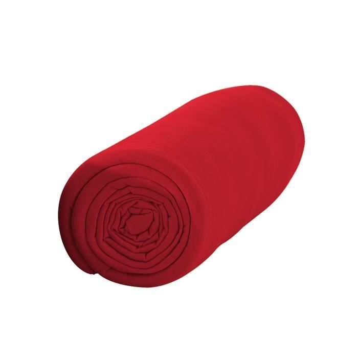 Drap housse - LA MAISON DAMELIE - INTIMITY - 90x190 cm - 100% coton - Rouge uni Drap housse - LA MAISON DAMELIE - INTIMITY - 90x190 cm - 100% coton - Rouge uni