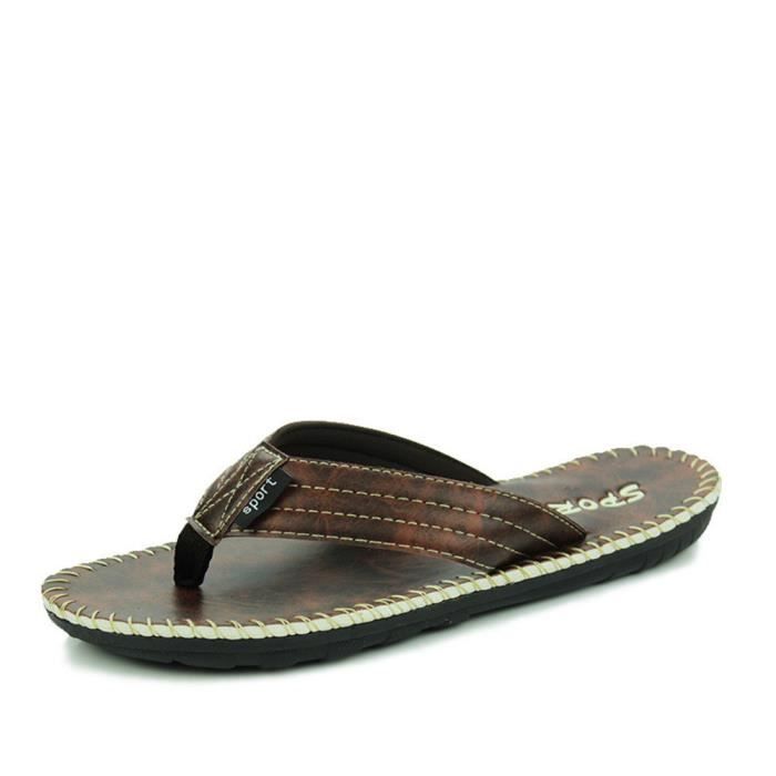 Tong Homme Sandales Marque Haut Qualité Hommes De Chaussures D'éTé Sandales  Pour La Plage Sandale Plusieurs Couleurs,marron,45 Marron - Cdiscount