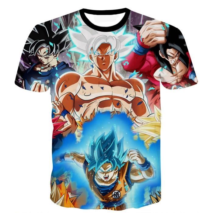 T Shirt Vintage Homme Dragon Ball Z Goku Kakarotto Vegeta Mode 3d Imprime Col Rond Manches Courtes Tee Shirt Jaune Achat Vente T Shirt Cdiscount